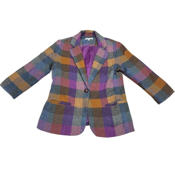 CAbi Jackets & Blazers - CAbi Women's Wool Blend Plaid Multicolor #927 Happy Blazer, Size 6